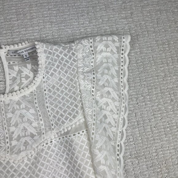 Collective Concepts Womens White / transparent Sleeveless Blouse Size S - Picture 4 of 15